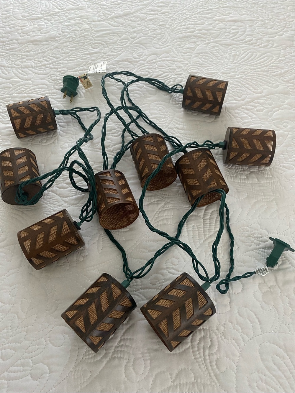Threshold Rustic Bronze Cylinder String Lights 11 ft total NWOB